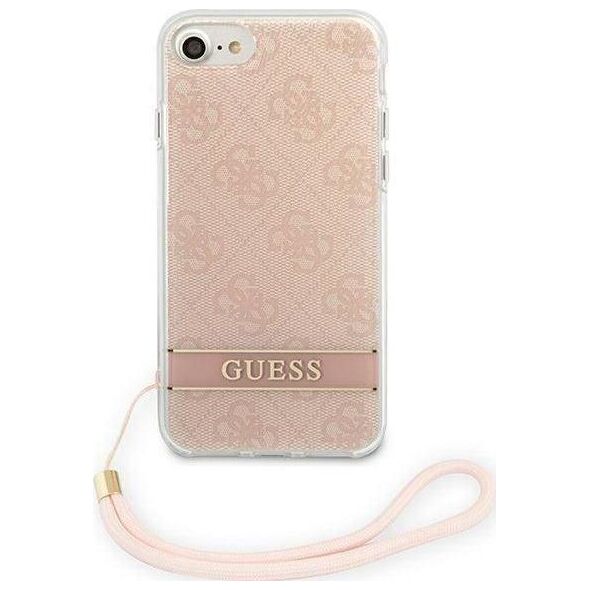Guess Guess GUOHCI8H4STP iPhone SE 2022 / SE 2020 / 7/ 8 różowy/pink hardcase 4G Print Strap