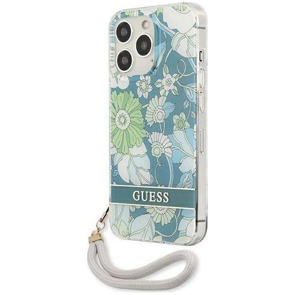 Guess Guess GUHCP13LHFLSN iPhone 13 Pro / 13 6,1" zielony/green hardcase Flower Strap