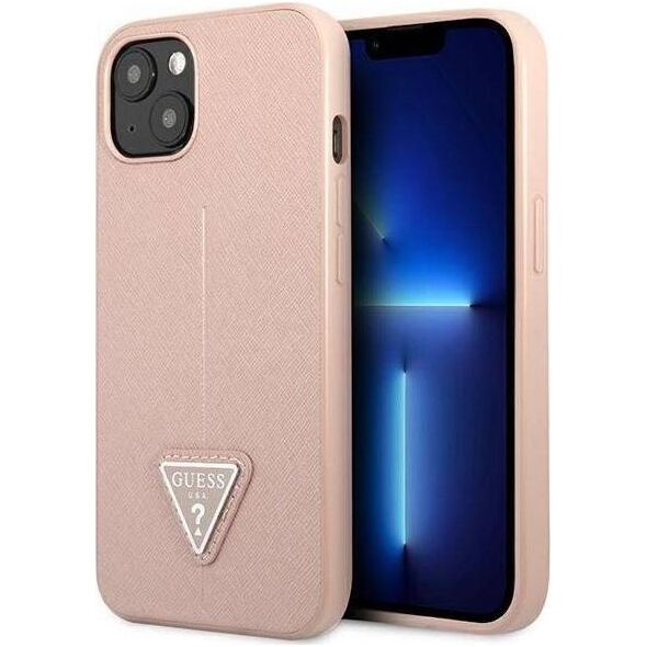 Guess Guess GUHCP13SPSATLP iPhone 13 mini 5,4" różowy/pink hardcase SaffianoTriangle Logo