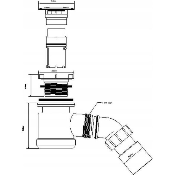 Syfon Mc Alpine SYFON BRODZIK KLIK-KLAK 50MM CZARNY MAT MOSIADZ