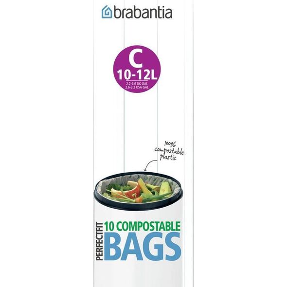 Brabantia Worki na śmieci 10 szt. do kompostowania 12l Brabantia Compostable Bags zieone