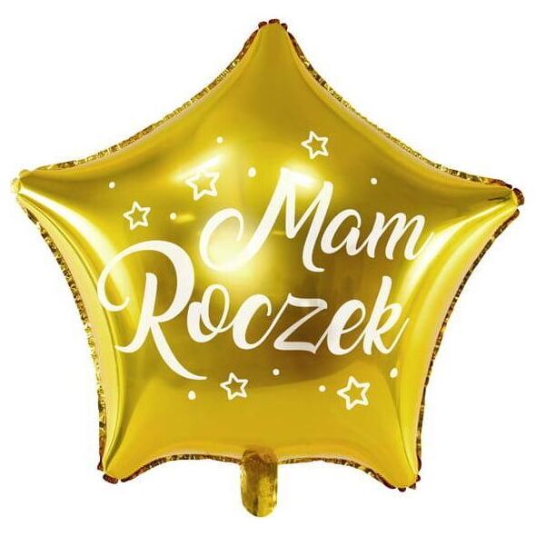PartyDeco Balon foliowy Gwiazdka - Mam Roczek, 48cm, złoty one size