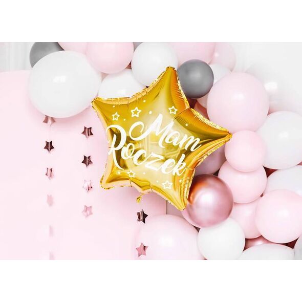 PartyDeco Balon foliowy Gwiazdka - Mam Roczek, 48cm, złoty one size