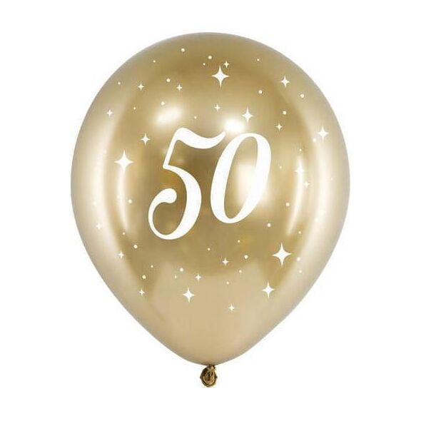 PartyDeco Balony Glossy 30cm, 50, złoty one size
