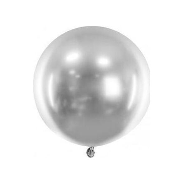 PartyDeco Balon okrągły Glossy 60cm, srebrny one size