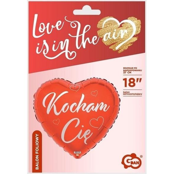 GoDan Balon foliowy Kocham Cię czerwone serce
