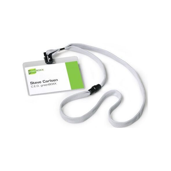 Durable Identyfikator otwarty od góry 60x90mm DURABLE 813910 z szarą taśmą z przezroczystej twardej folii