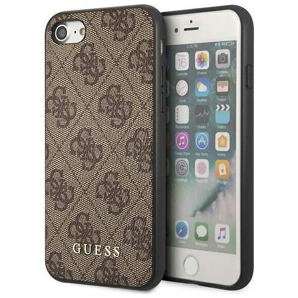 Guess Guess GUHCI8G4GFBR iPhone SE 2022 / 2020 / 7 / 8 brązowy/brown hard case 4G Metal Gold Logo
