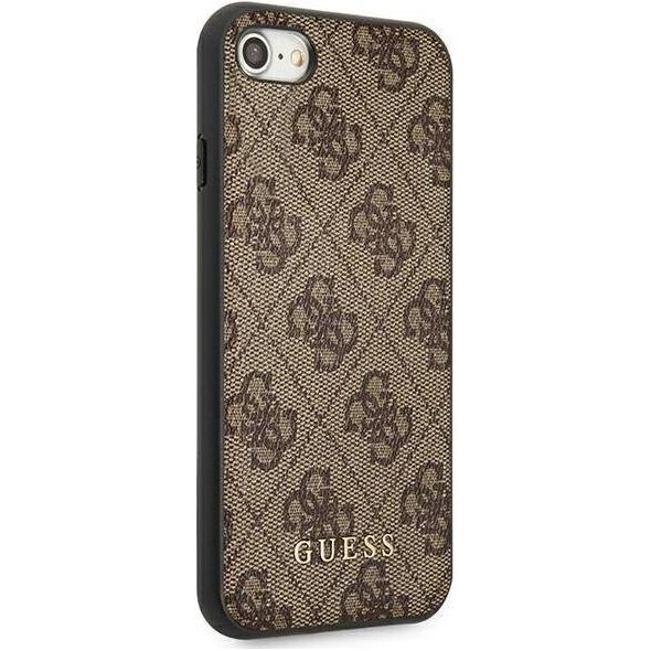 Guess Guess GUHCI8G4GFBR iPhone SE 2022 / 2020 / 7 / 8 brązowy/brown hard case 4G Metal Gold Logo