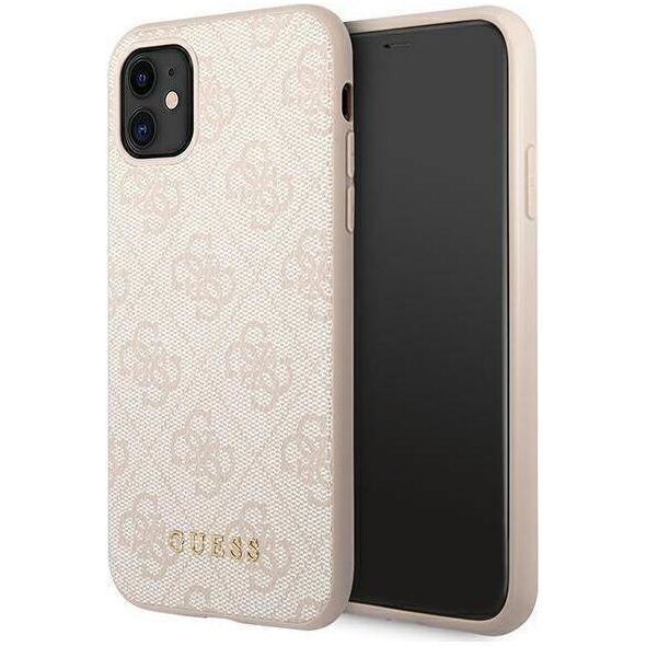 Guess Guess GUHCN61G4GFPI iPhone 11 6,1" różowy/pink hard case 4G Metal Gold Logo