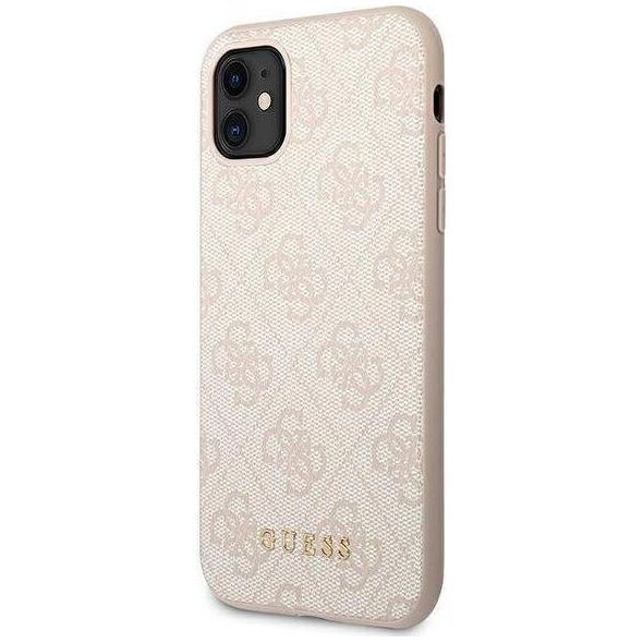Guess Guess GUHCN61G4GFPI iPhone 11 6,1" różowy/pink hard case 4G Metal Gold Logo
