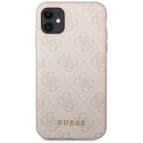 Guess Guess GUHCN61G4GFPI iPhone 11 6,1" różowy/pink hard case 4G Metal Gold Logo
