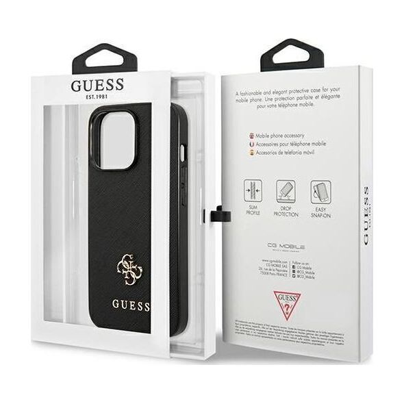 Guess Guess GUHCP13LPS4MK iPhone 13 Pro / 13 6,1" czarny/black hardcase Saffiano 4G Small Metal Logo