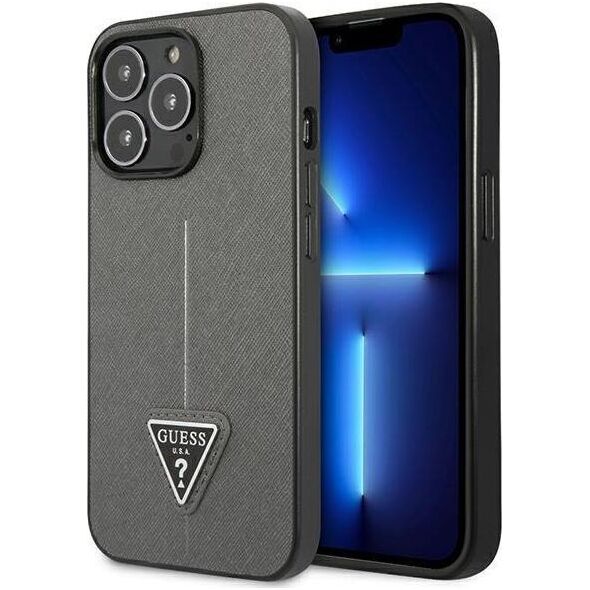 Guess Guess GUHCP13LPSATLG iPhone 13 Pro / 13 6,1" srebrny/silver hardcase SaffianoTriangle Logo