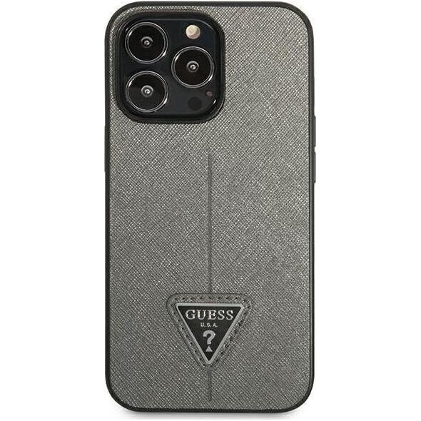 Guess Guess GUHCP13LPSATLG iPhone 13 Pro / 13 6,1" srebrny/silver hardcase SaffianoTriangle Logo