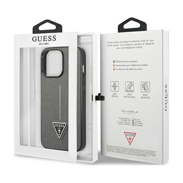 Guess Guess GUHCP13LPSATLG iPhone 13 Pro / 13 6,1" srebrny/silver hardcase SaffianoTriangle Logo