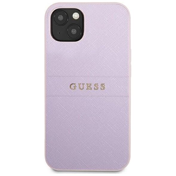 Guess Guess GUHCP13SPSASBPU iPhone 13 mini 5,4" fioletowy/purple Saffiano Hot Stamp & Metal Logo