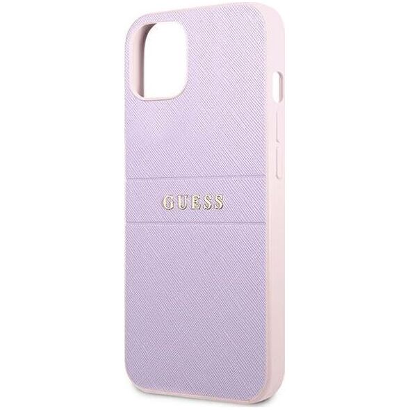 Guess Guess GUHCP13SPSASBPU iPhone 13 mini 5,4" fioletowy/purple Saffiano Hot Stamp & Metal Logo