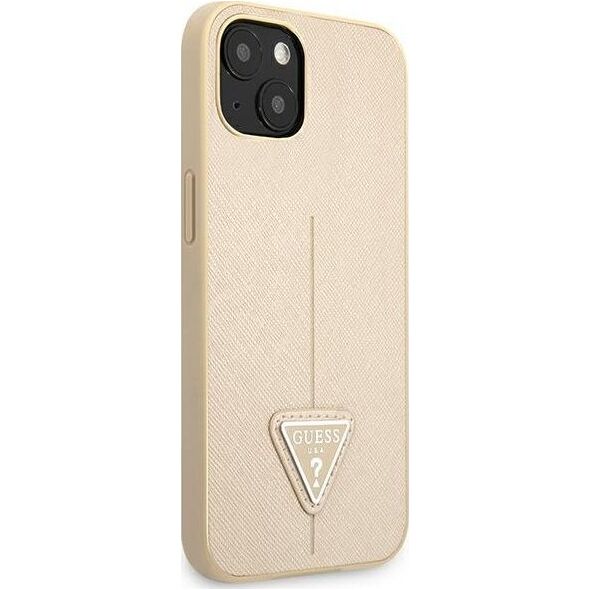 Guess Guess GUHCP13SPSATLE iPhone 13 mini 5,4" beżowy/beige hardcase SaffianoTriangle Logo