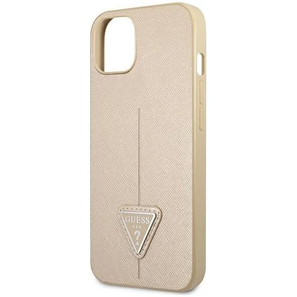 Guess Guess GUHCP13SPSATLE iPhone 13 mini 5,4" beżowy/beige hardcase SaffianoTriangle Logo
