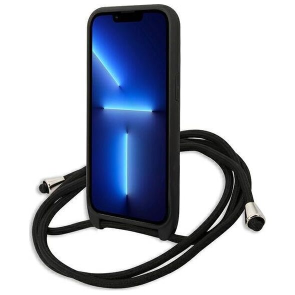 Karl Lagerfeld Karl Lagerfeld KLHCP13LCMNIPK iPhone 13 Pro / 13 6,1" hardcase czarny/black Leather Monogram Patch and Cord Iconik