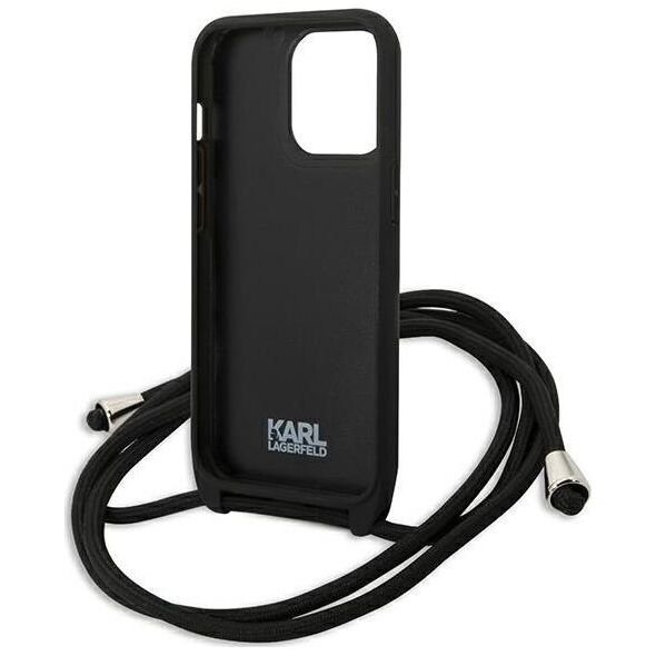 Karl Lagerfeld Karl Lagerfeld KLHCP13LCMNIPK iPhone 13 Pro / 13 6,1" hardcase czarny/black Leather Monogram Patch and Cord Iconik
