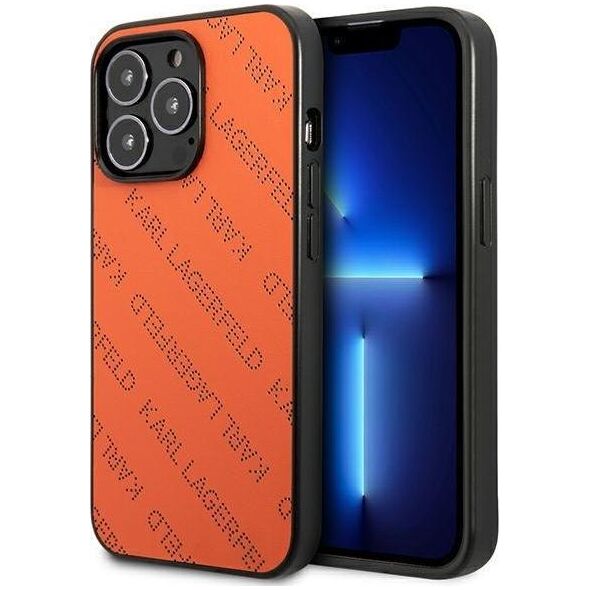 Karl Lagerfeld Karl Lagerfeld KLHCP13LPTLO iPhone 13 Pro / 13 6,1" hardcase pomarańczowy/orange Perforated Allover