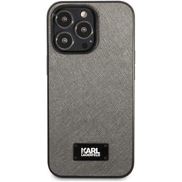 Karl Lagerfeld Karl Lagerfeld KLHCP13LSFMP2DG iPhone 13 Pro / 13 6,1" hardcase srebrny/silver Saffiano Plaque