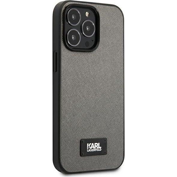 Karl Lagerfeld Karl Lagerfeld KLHCP13LSFMP2DG iPhone 13 Pro / 13 6,1" hardcase srebrny/silver Saffiano Plaque