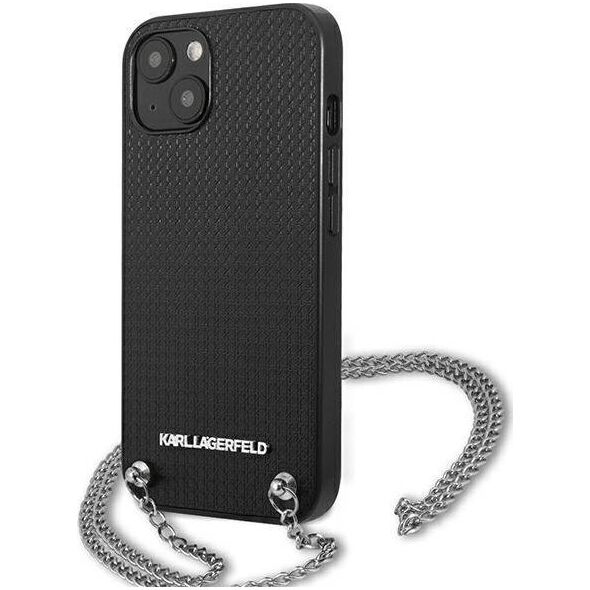 Karl Lagerfeld Karl Lagerfeld KLHCP13MPMK iPhone 13 6,1" hardcase czarny/black Leather Textured and Chain
