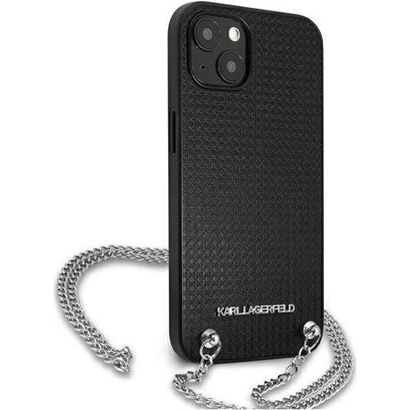 Karl Lagerfeld Karl Lagerfeld KLHCP13MPMK iPhone 13 6,1" hardcase czarny/black Leather Textured and Chain