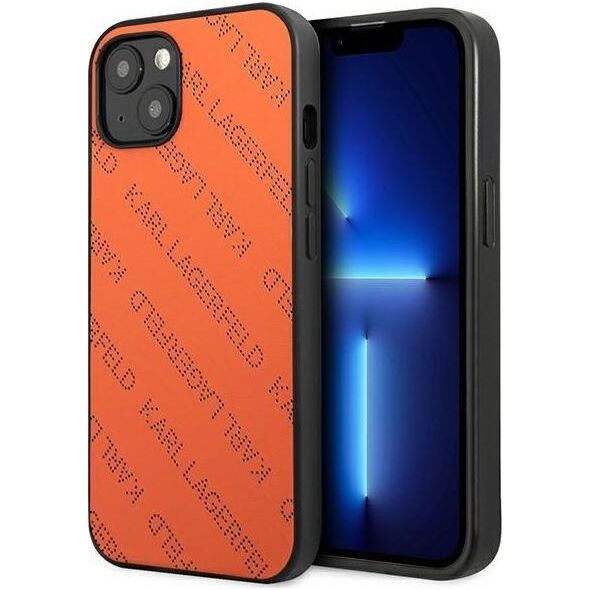 Karl Lagerfeld Karl Lagerfeld KLHCP13MPTLO iPhone 13 6,1" hardcase pomarańczowy/orange Perforated Allover