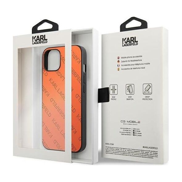 Karl Lagerfeld Karl Lagerfeld KLHCP13MPTLO iPhone 13 6,1" hardcase pomarańczowy/orange Perforated Allover