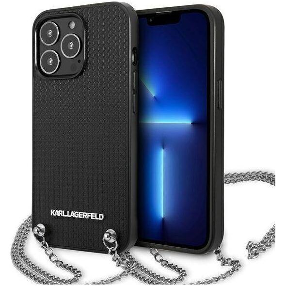Karl Lagerfeld Karl Lagerfeld KLHCP13XPMK iPhone 13 Pro Max 6,7" hardcase czarny/black Leather Textured and Chain