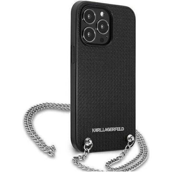 Karl Lagerfeld Karl Lagerfeld KLHCP13XPMK iPhone 13 Pro Max 6,7" hardcase czarny/black Leather Textured and Chain