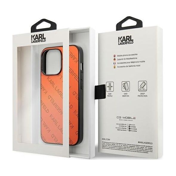 Karl Lagerfeld Karl Lagerfeld KLHCP13XPTLO iPhone 13 Pro Max 6,7" hardcase pomarańczowy/orange Perforated Allover