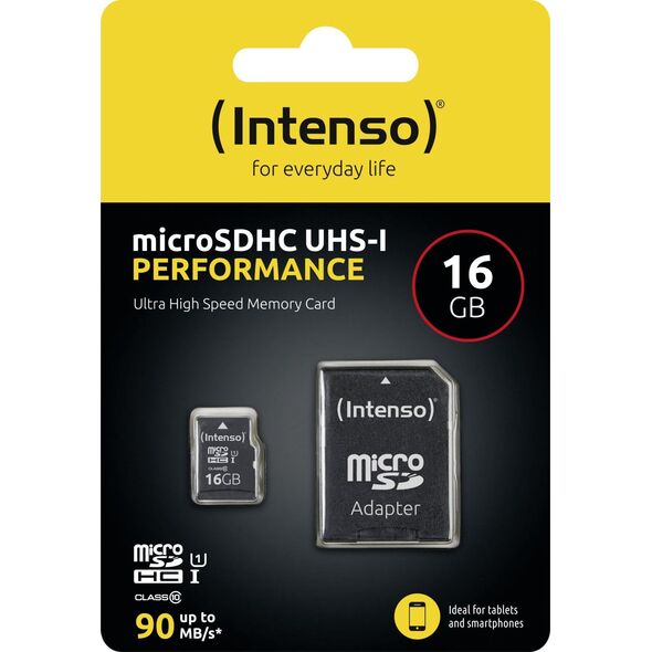 Karta Intenso Performance MicroSDHC 16 GB Class 10 UHS-I/U1  (3424470)