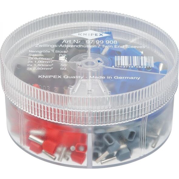 Knipex Zestaw tulejek kablowych Twin 0,75-2,5mm 45-cz.