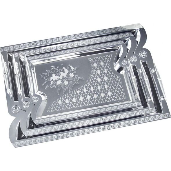 KingHoff ZESTAW 3 TAC STALOWYCH DO SERWOWANIA KINGHOFF KH-4743