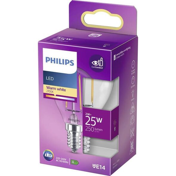 Philips Żarówka LED Philips Classic, E14, 2W, 250lm, 2700K