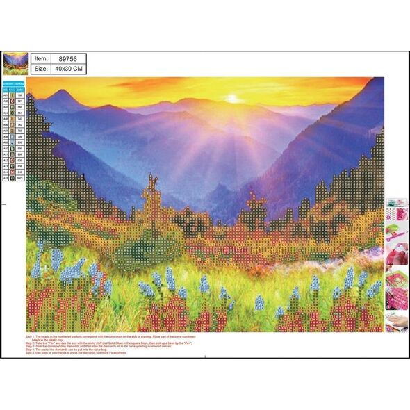 Centrum Mozaika diamentowa 5D 30x40cm Mountains 89756
