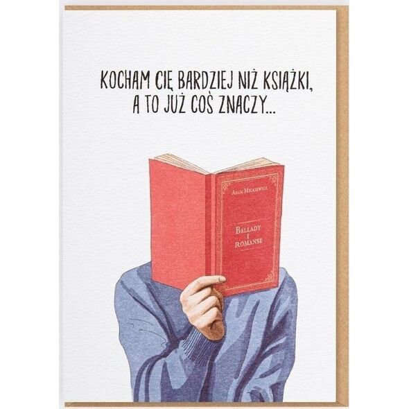 Nadwyraz.com Karnet - Kocham Cię bardziej niż książki, a to...