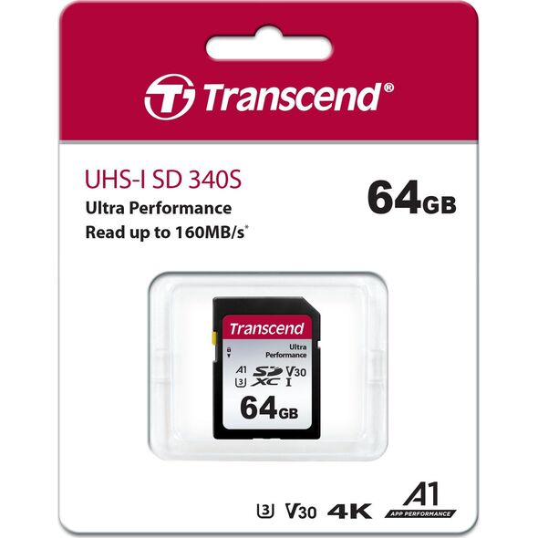 Karta Transcend 340S SDXC 64 GB Class 10 UHS-I/U3 A1 V30 (TS64GSDC340S)