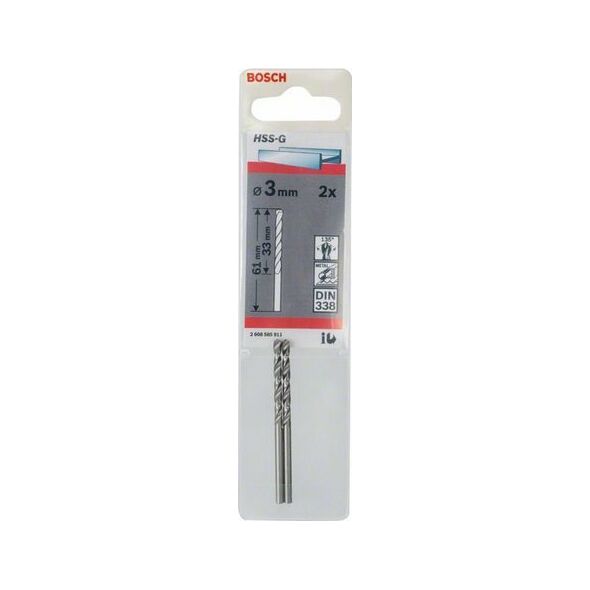 Wiertło Bosch Bosch 2 Metal Drill Bits HSS-G 3,0x33x61mm