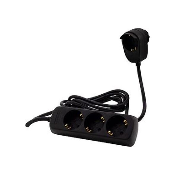 REV Powersplit 4 gniazda 2 m czarna (0012312514 SW)
