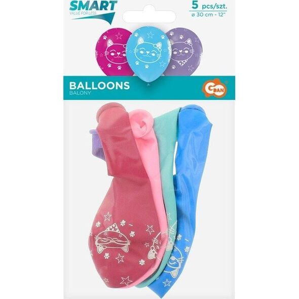GoDan Balony Koty różne kolory 30cm 5szt