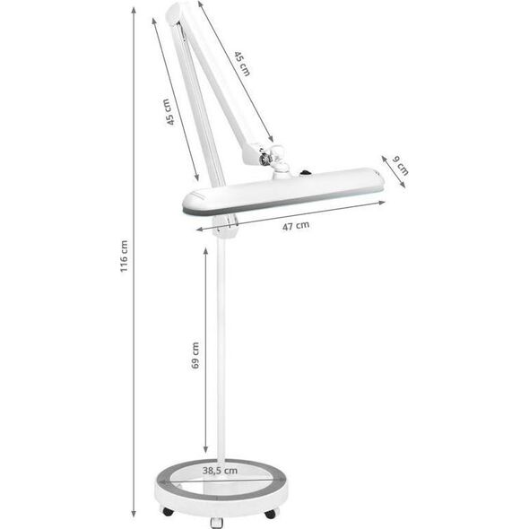 Activeshop LAMPA WARSZTATOWA LED ELEGANTE 801-S ZE STATYWEM STANDARD WHITE