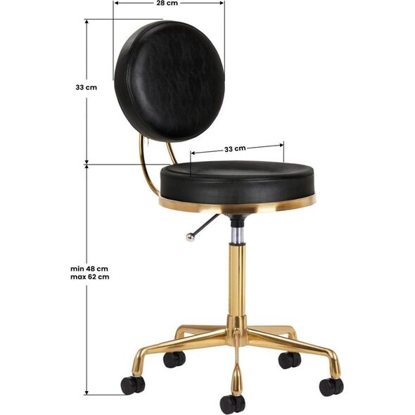 Activeshop TABORET KOSMETYCZNY H5 ZŁOTY CZARNY