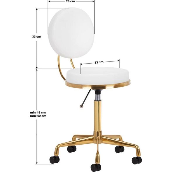 Activeshop TABORET KOSMETYCZNY H5 ZŁOTO BIAŁY