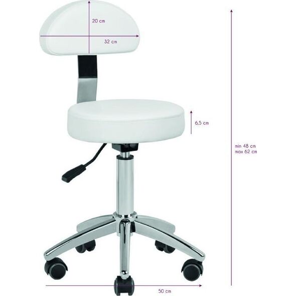 Activeshop TABORET KOSMETYCZNY AM-304 BIAŁY